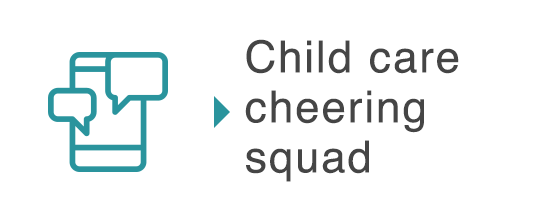 Child care cheering squad