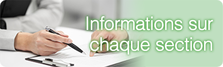 Informations sur chaque section