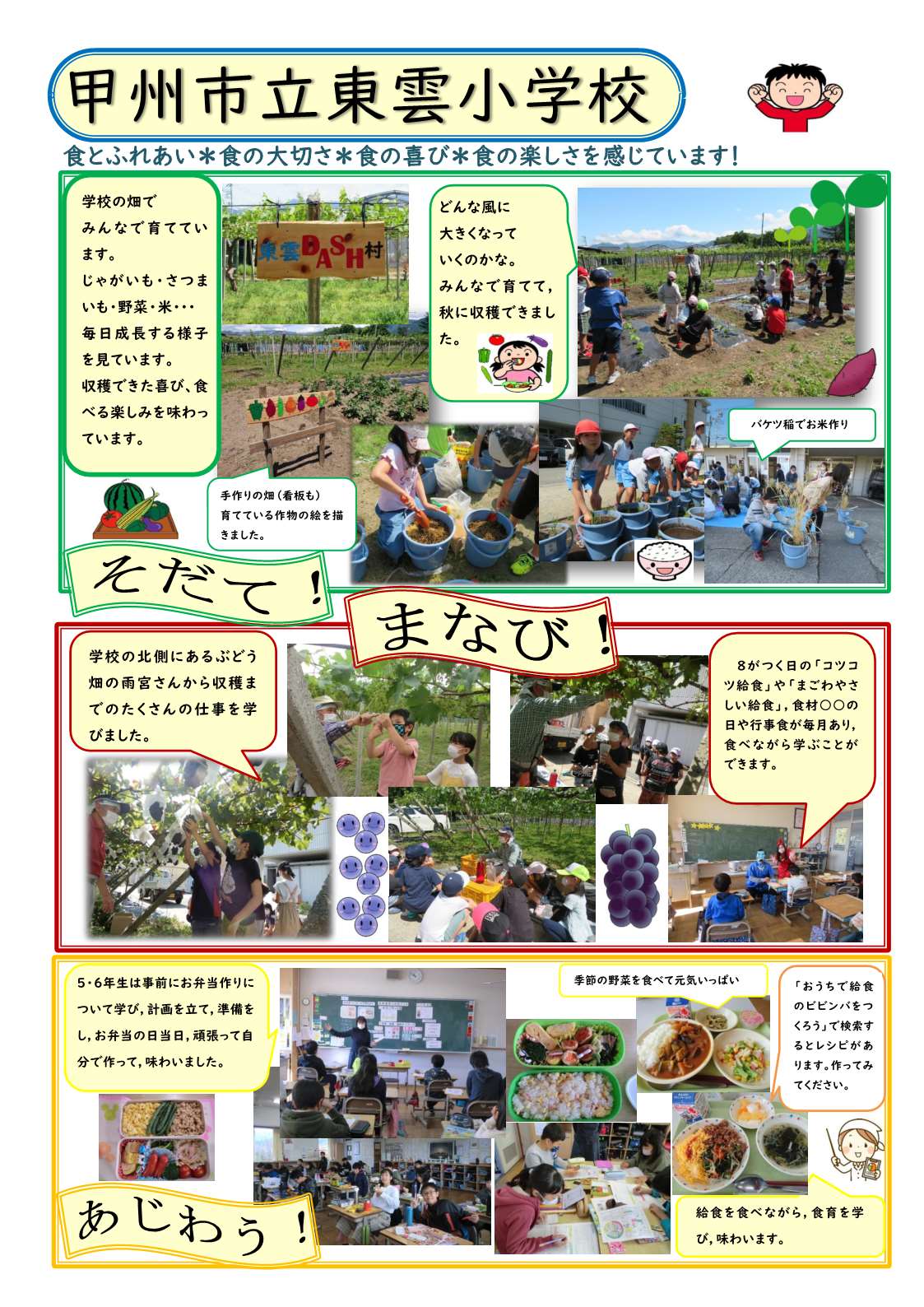 令和２年度市内小学校食育パネル 甲州市