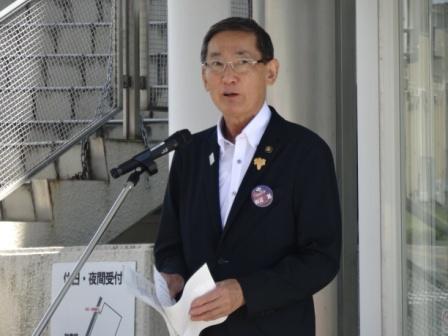 平和の火リレー激励