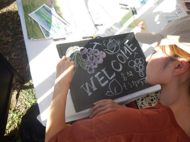 チョークアートワークショップの様子