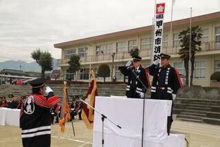 甲州市消防団 出初式【塩山中学校 校庭】