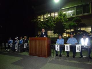 防犯パトロール出発式【日下部警察署 駐車場】