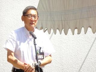 下於曽東延寿会朝顔競作展【於曽公園 水景施設前】