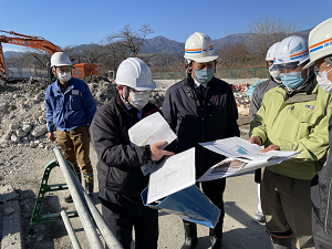 甲州市環境センターごみ処理施設解体現場視察 甲州市環境センターごみ処理施設解体現場視察