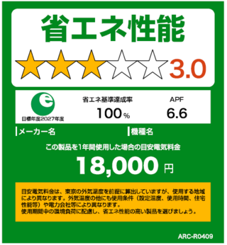 統一省エネラベル見本 統一省エネラベル見本