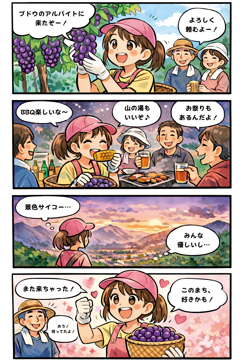 地域の担い手活動イメージ4コマ漫画